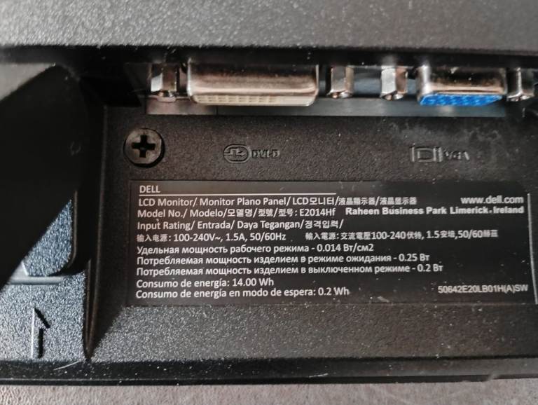 Dell E2014HF 19.5" LCD Computer Display