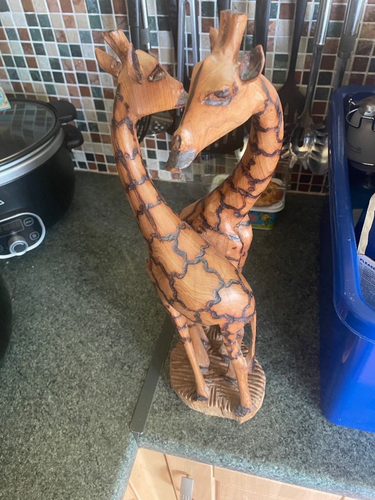 Wooden Ornamental Carved Giraffes 