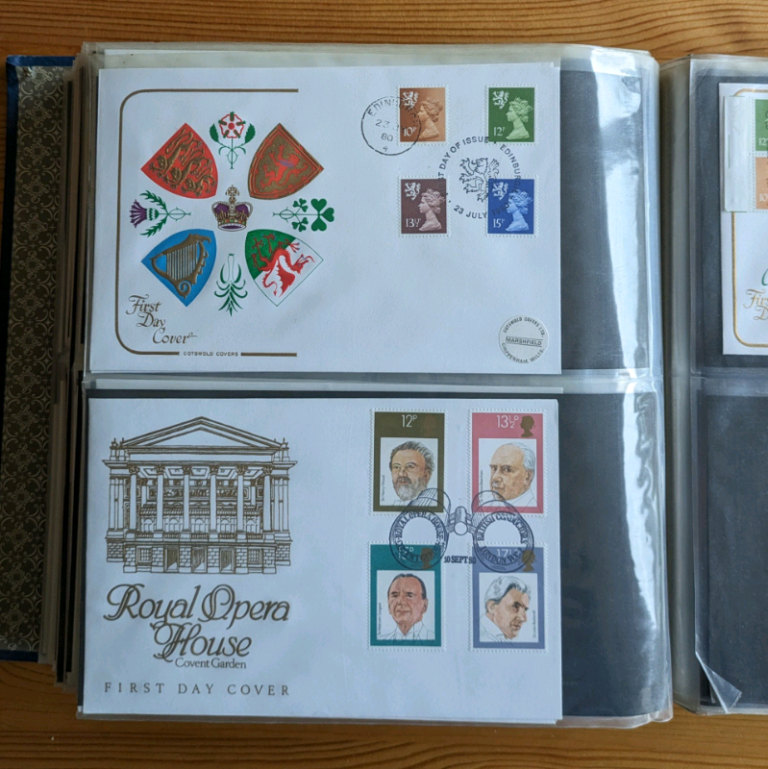 50p each 12x Stamp First Day of Issue covers - sorry, no coins in this ad