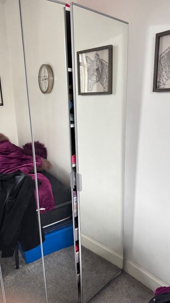 IKEA Pax Wardrobe with Mirror Doors – Good Condition
