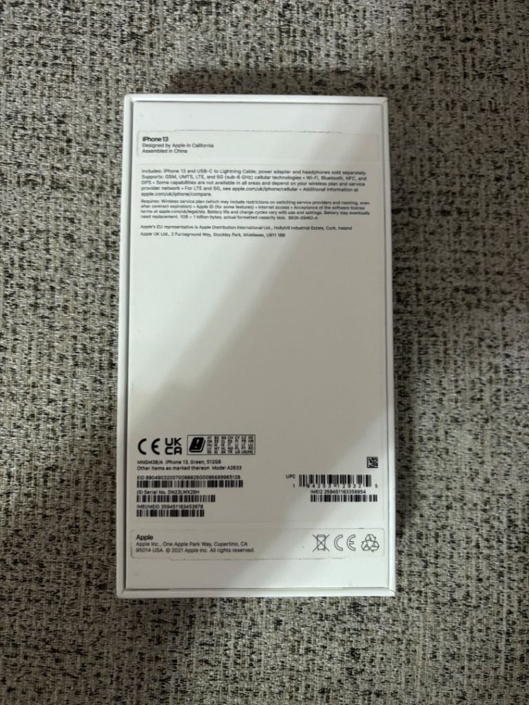 Apple iPhone 13 Unlocked 512GB Green Excellent Condition 85% Battery