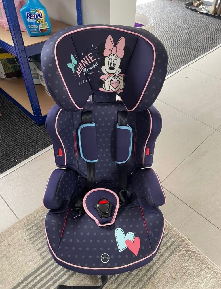 Minnie Mouse Blue Car Seat - Good Condition