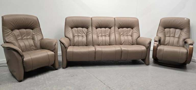 image for Himolla Rhine Leather 3 Seater NON-Recliner Sofa and 2 x Recliner Chairs 7525
