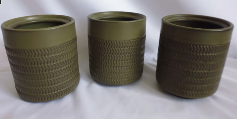 Vintage Denby Chevron 3 x Jam / Storage Jars Consists of 3 x Jars - no lids - 4 inches tall