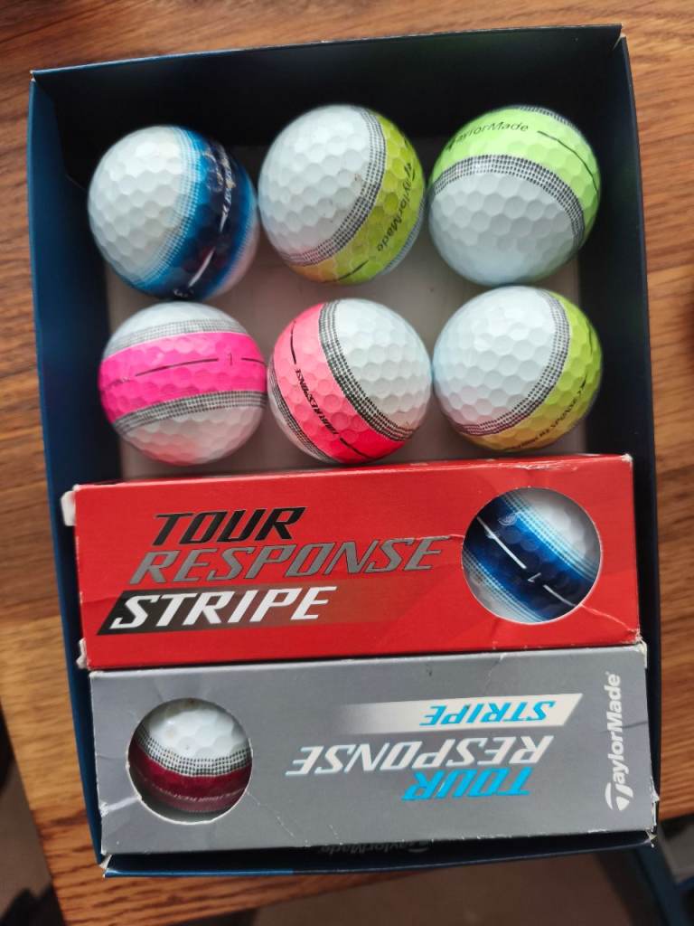 TaylorMade Tour Response Stripe Golf Balls - used 12x used 
