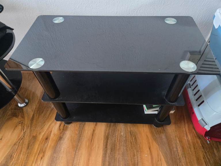 Coffee Table/TV stand Black glass 