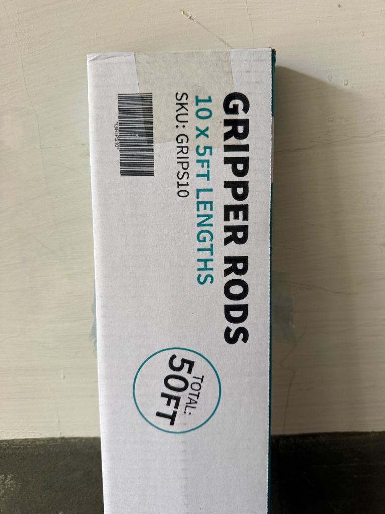 Unopened box of carpet gripper 10 x 5’ lengths
