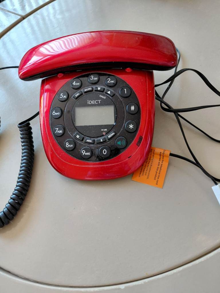 Red DECT Cordless Home Phone - Excellent Condition