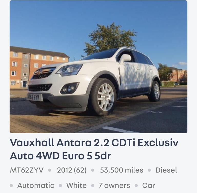 2012 Vauxhall Antara 2.2 CDTi Exclusiv 5dr Auto HATCHBACK Diesel Automatic