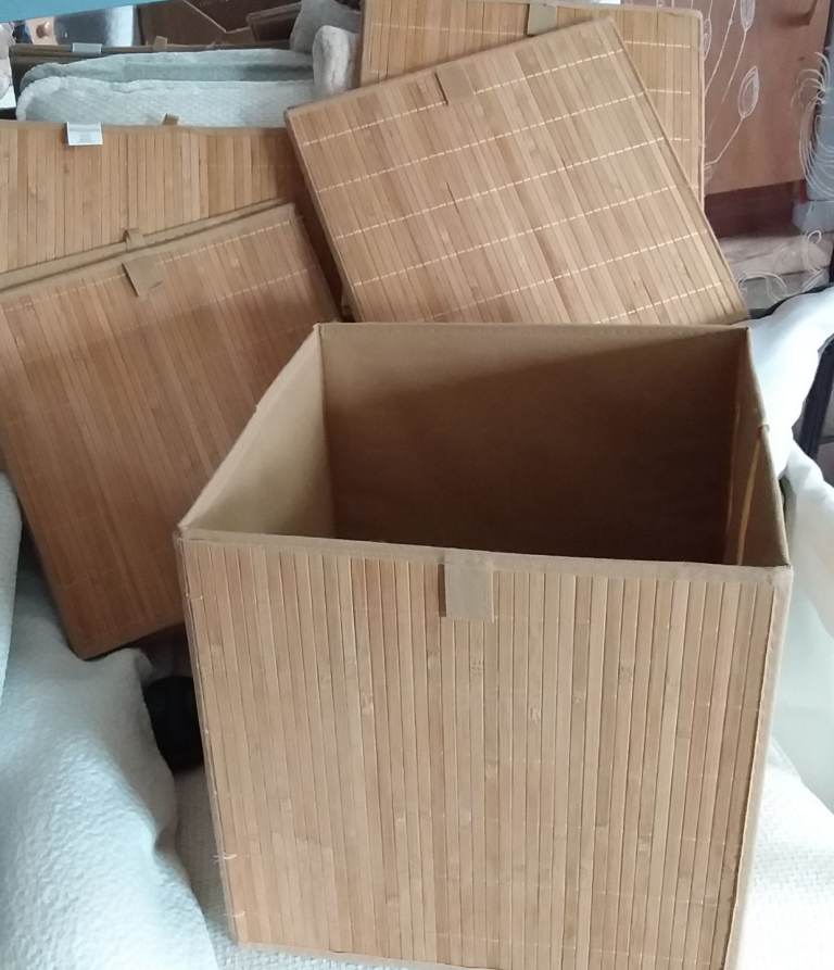 STORAGE BOXES BAMBOO FRONTS