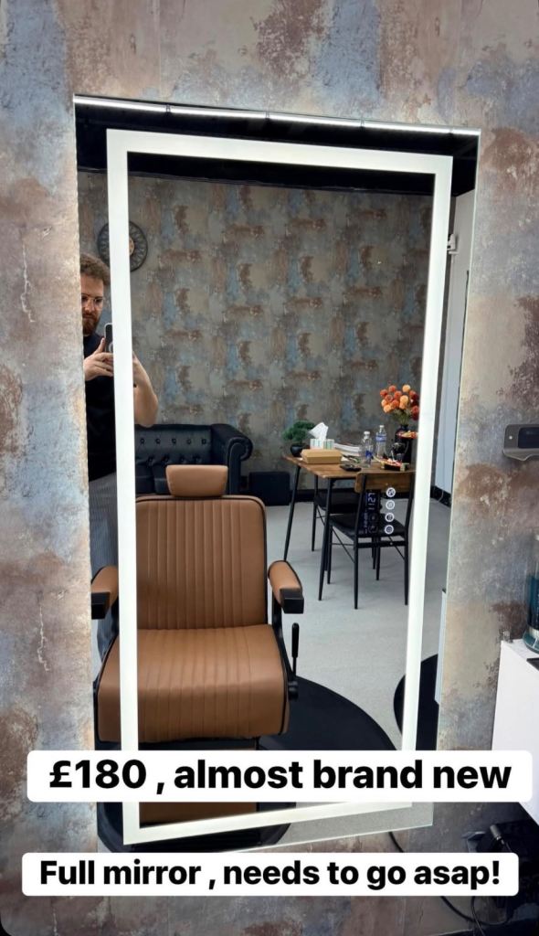 Large Full-Length Mirror with LED Frame – Almost Brand New