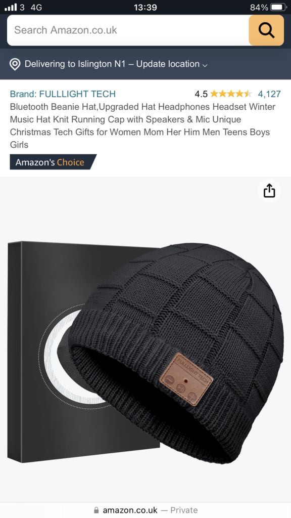 Bluetooth Beannie hat