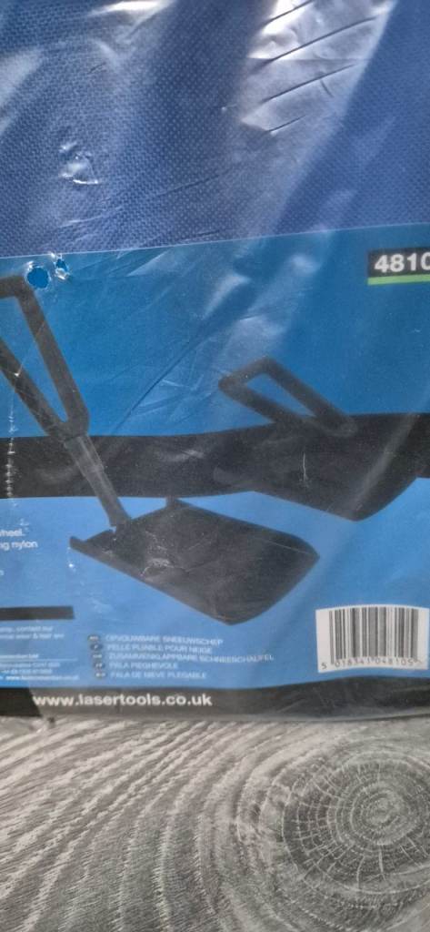 Laser foldable shovel and bag
