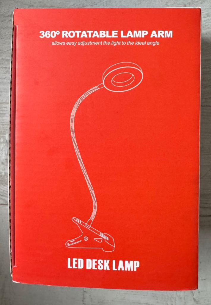 USB LED Desk Lamp Clip On Light, 3 Light Mode Adjustable (Black)