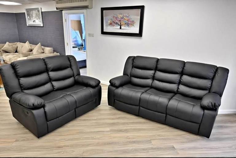 Brand New Roma Recliner Leather Corner & 3+2 Seater Sofa Set