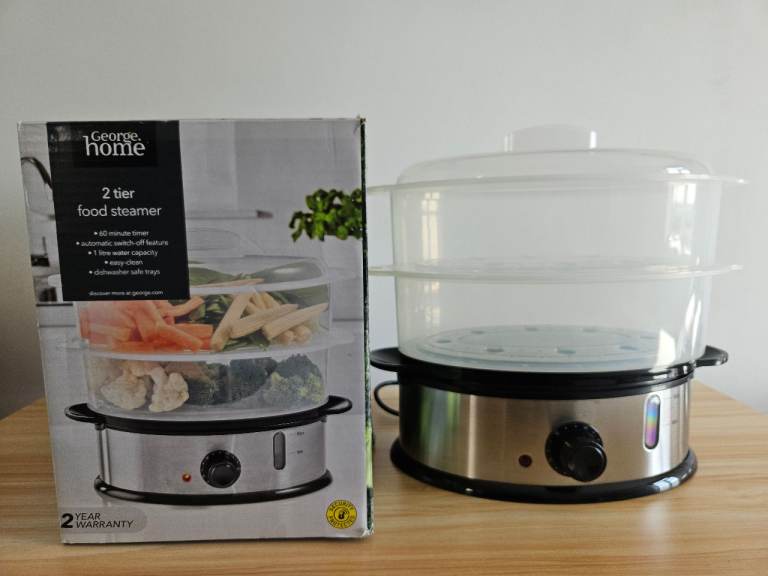 URGENT SALE - 2-Tier Electric Food Steamer – George Home – With Box