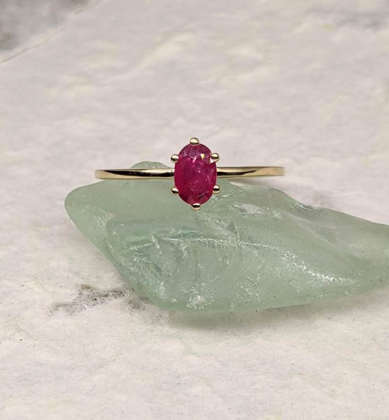 9ct Natural 0.57ct Ruby Solitaire Ring