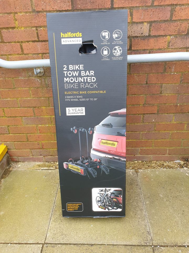 New Halfords Advanced 2 Bike Tow Bar Towbar Platform Mounted ebike MTB Bike Car Rack Thule