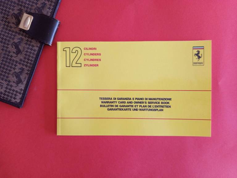 Ferrari Testarossa warranty book service manual 
