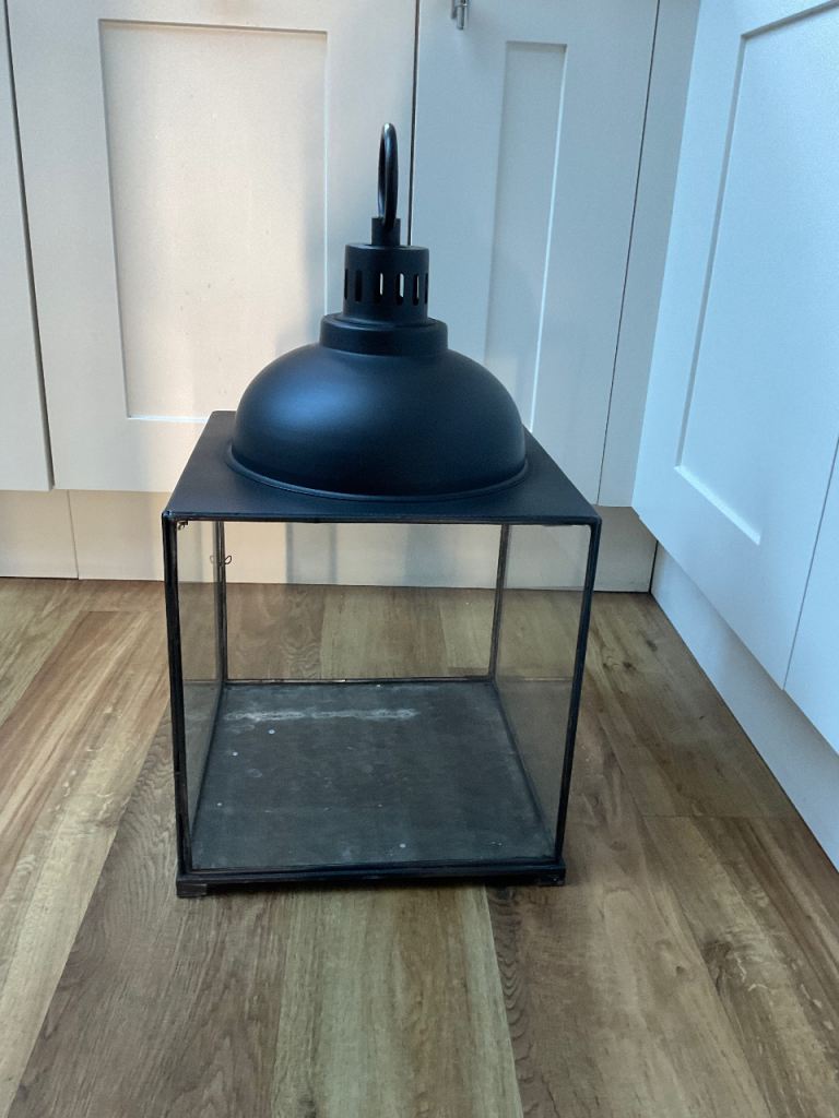 Extra large antique style black lantern