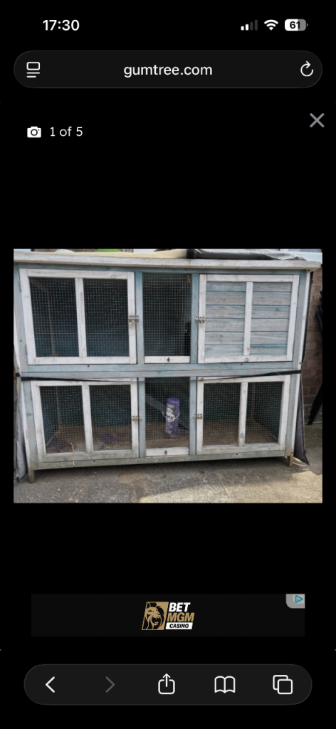 Double 5ft rabbit hutch