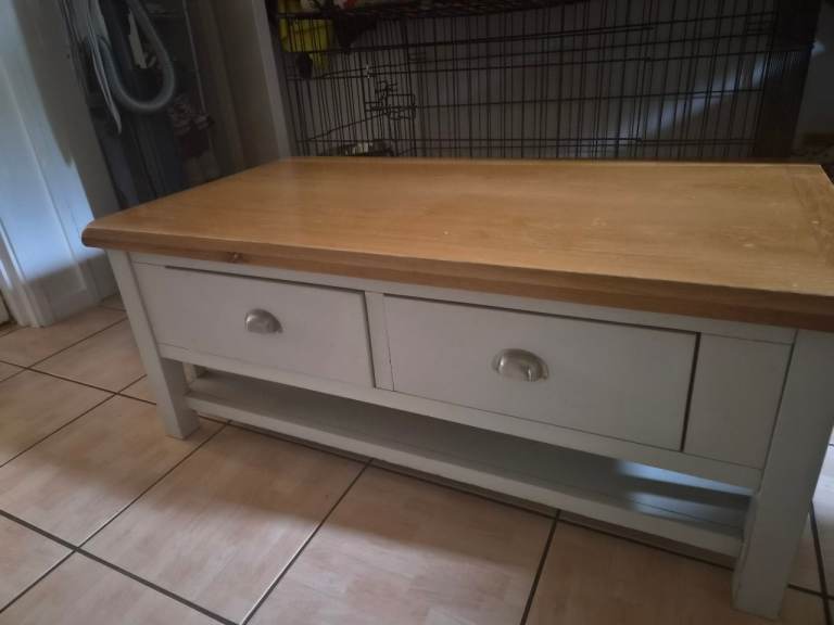 Wooden Top Coffee Table with Two Drawers – Good Condition