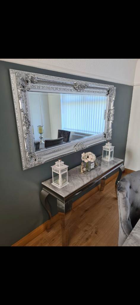 Grey marble top side table