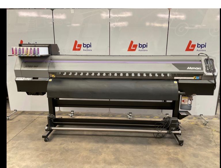 Mimaki JV100-160 Eco Solvent 1.6m Wide Format Printer + Take-Up Reel – Powers On – Auction Fresh