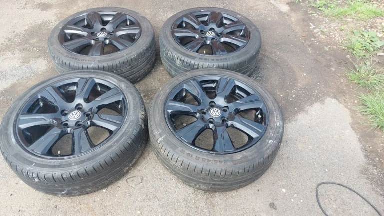 GENUINE 19 ALLOY WHEELS LOAD RATED VW TRANSPORTER T5 T6 245 45 19 TYRES 5 X 120