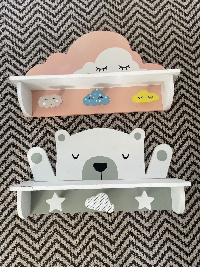 Cute Kids Nursery Storage Shelves – Cloud & Bear Design