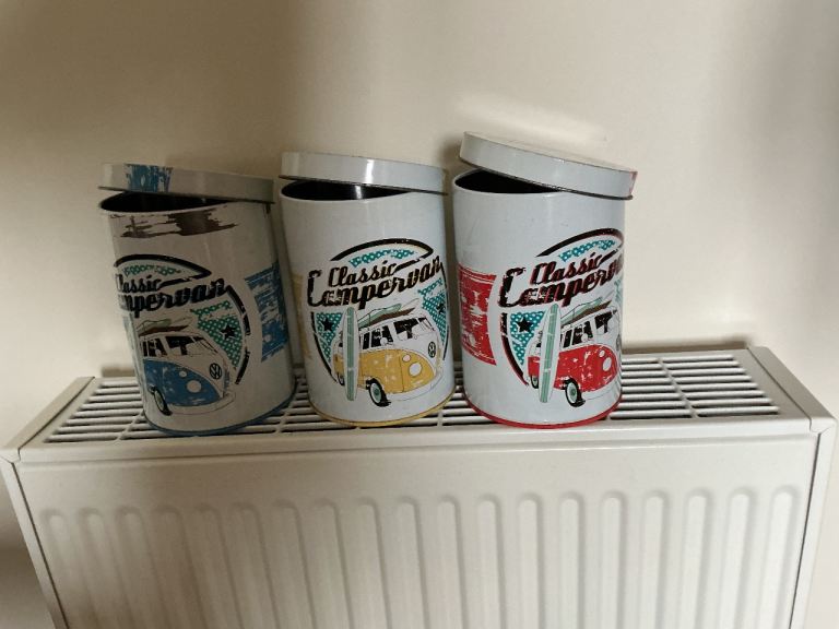 Classic campervan tea caddy set
