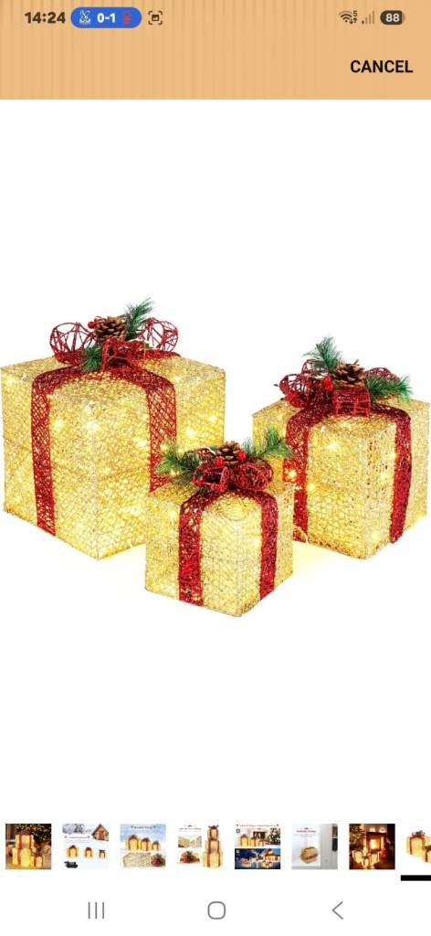Set of xmas light up  parcels