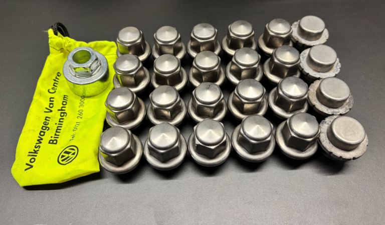VW T7 Transporter Alloy Wheel Nuts & Locks Original Genuine