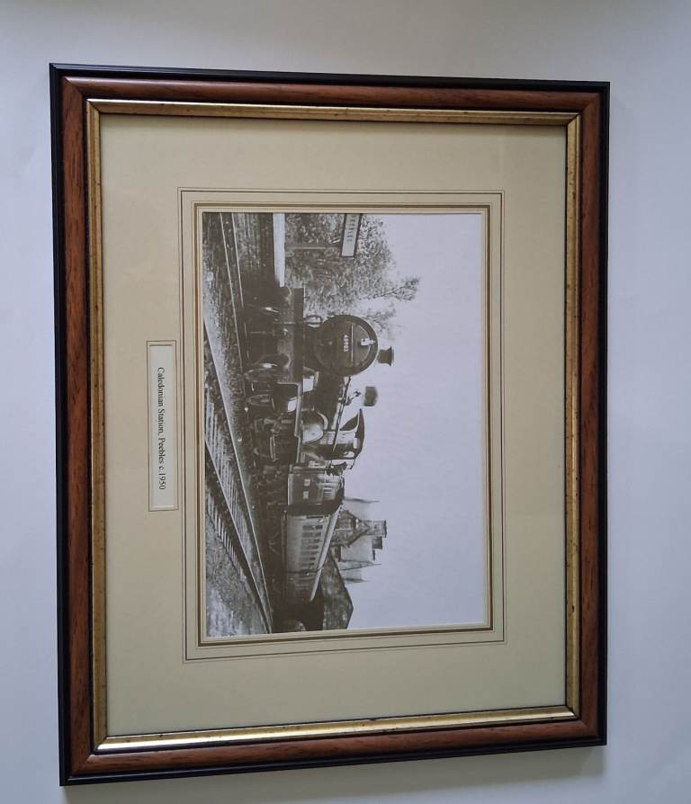 Old photographic print Caledonian Station Peebles c1950