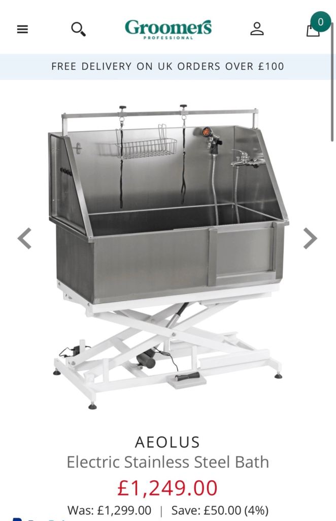 Aeolus Electric Stainless Steel Dog Bath - NEW Tub & Parts - Pro Grooming