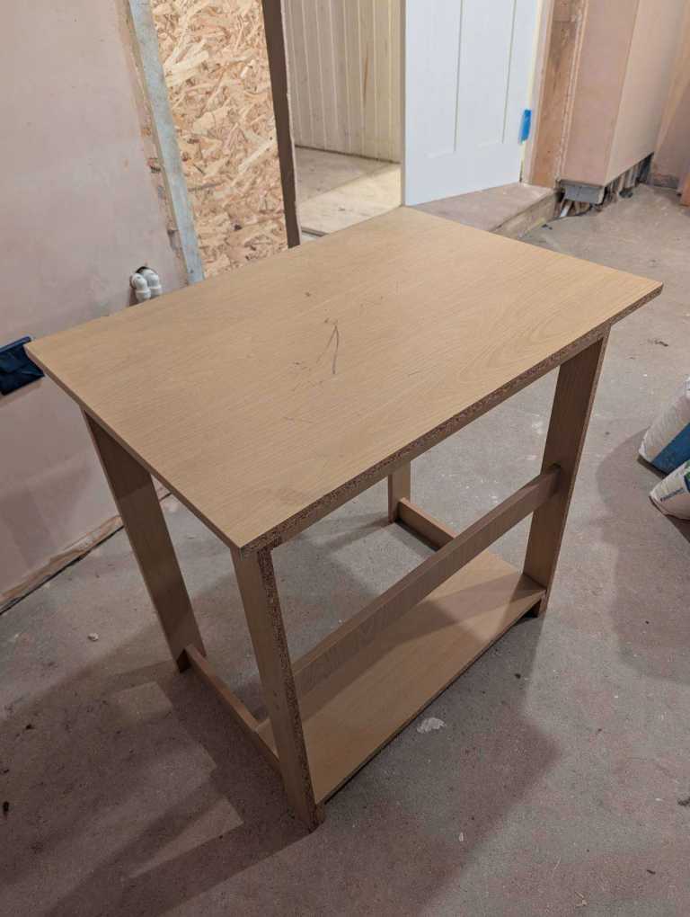 Small wooden study desk - 72.5cm Height Small Compact Desk  Table  Oak Colour