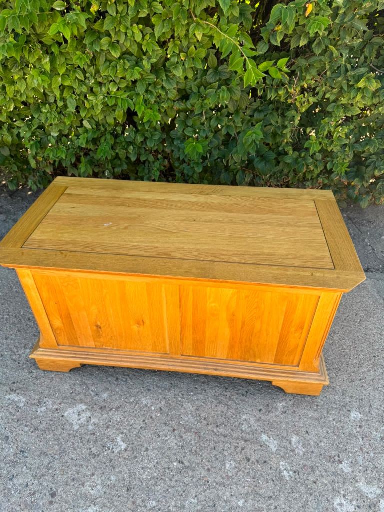 Solid oak blanket box -oak furniture land