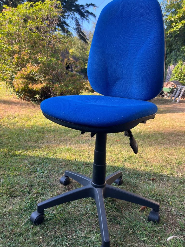 Blue Fabric Office Chair with Adjustable Height