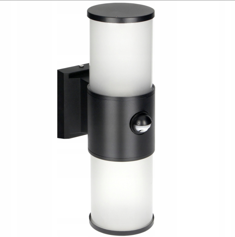 Outdoor Wall Light with Motion Sensor IP54 Black Waterproof Garden Lamp Modern Exterior Lighting