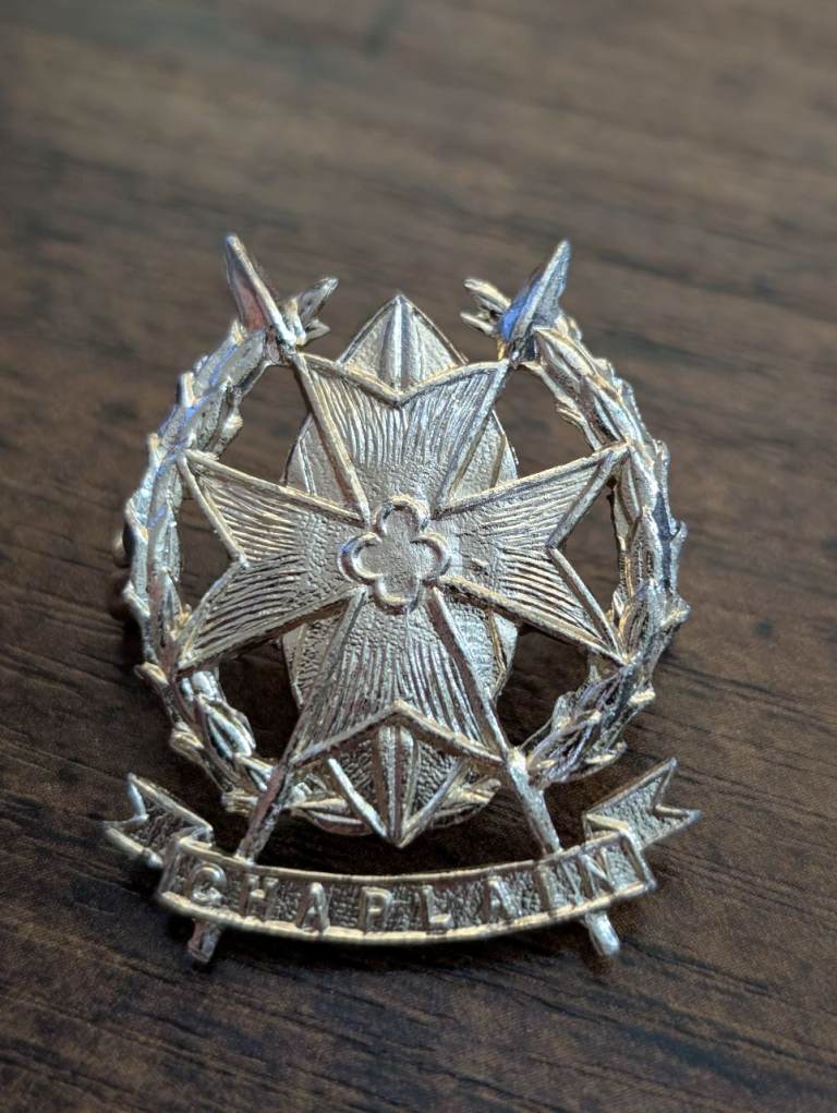 Vintage St John Ambulance Chaplains Maltese Cross Badge with Crossed Spears 