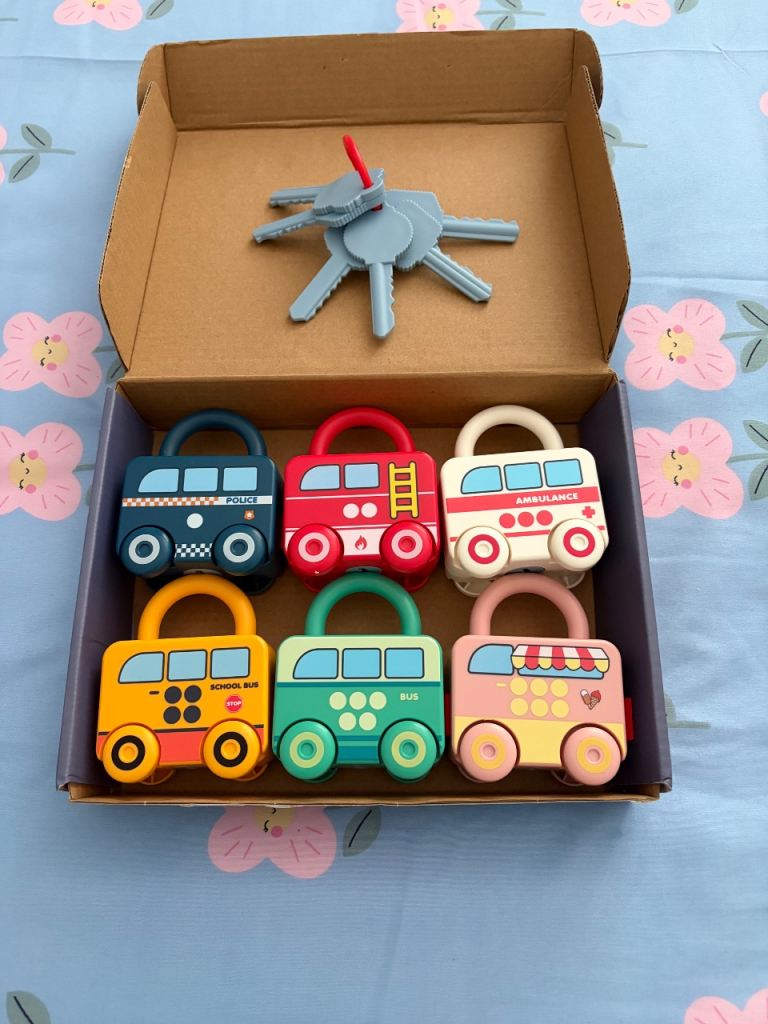 Kids Wooden Puzzle Matching Locks with Keys – 6 Piece Set