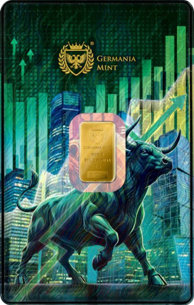 Germania Mint 1g Bull And Bear Pure Gold Bar