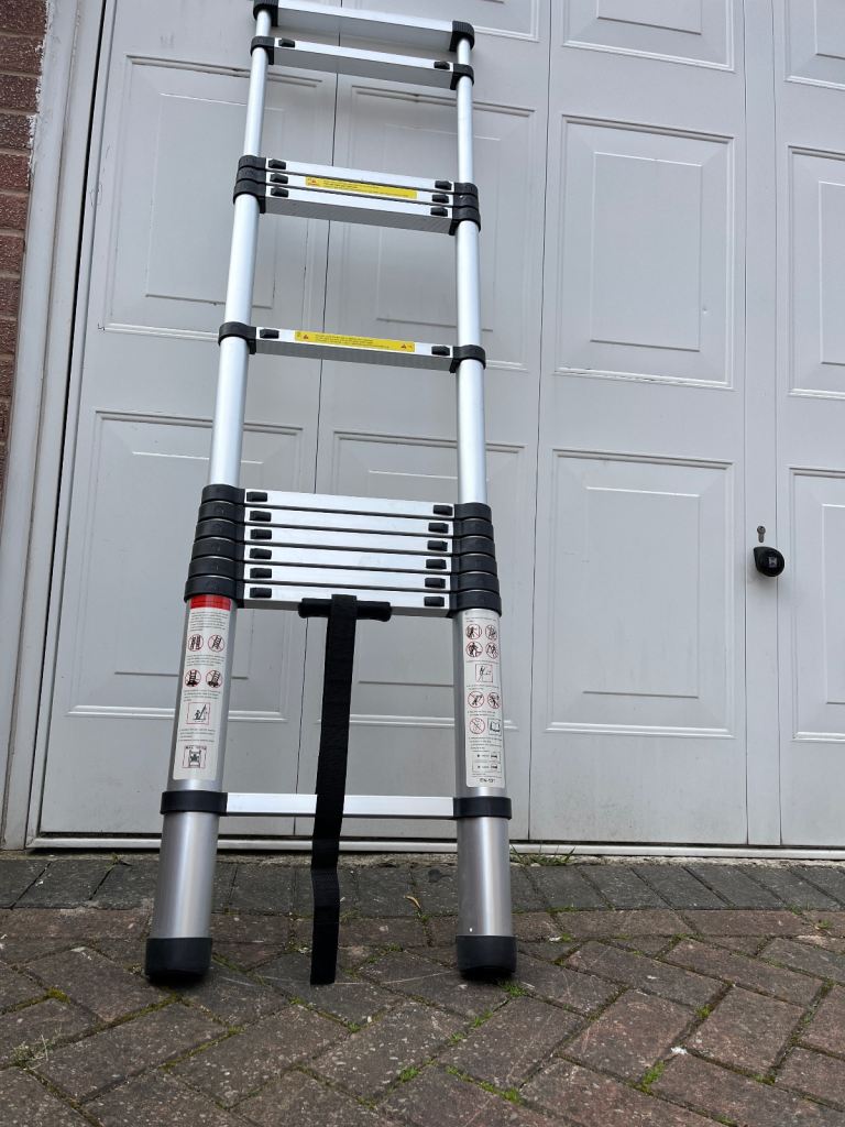 3.8m Portable Telescopic Aluminum Ladder Multi-Function Extendable Ladder Straight Ladder