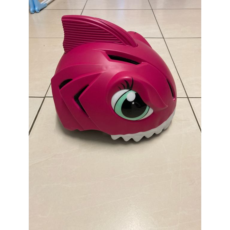 Pink girls shark bicycle helmet 