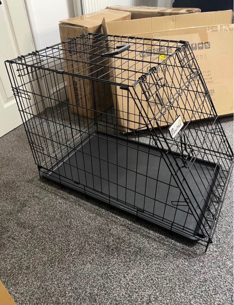 Dog Travel Box Cage Collapsible Metal 78x47x55cm 