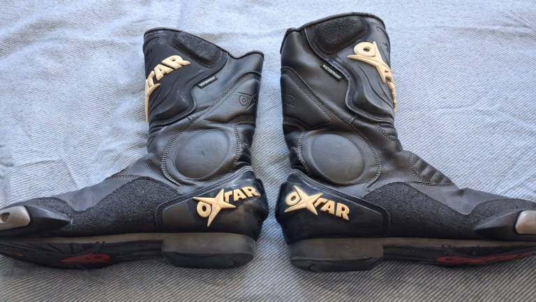 Oxtar Black Leather Motorcycle Boots UK 9 EU 43 - Good condition