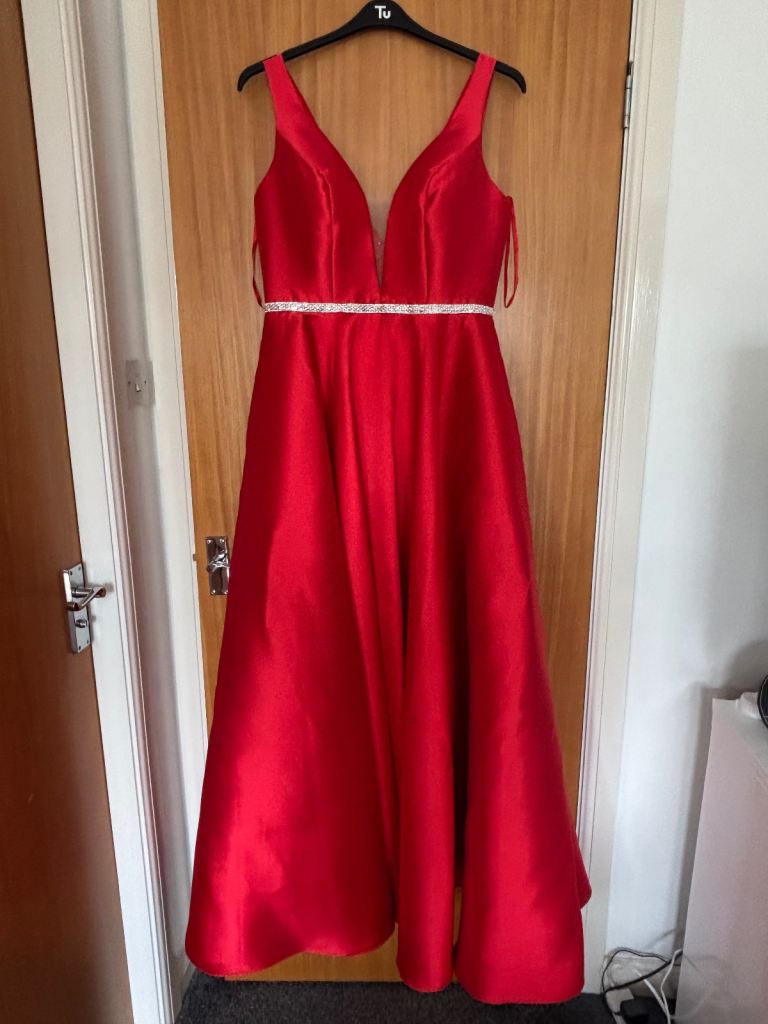 Prom dress - red satin 
