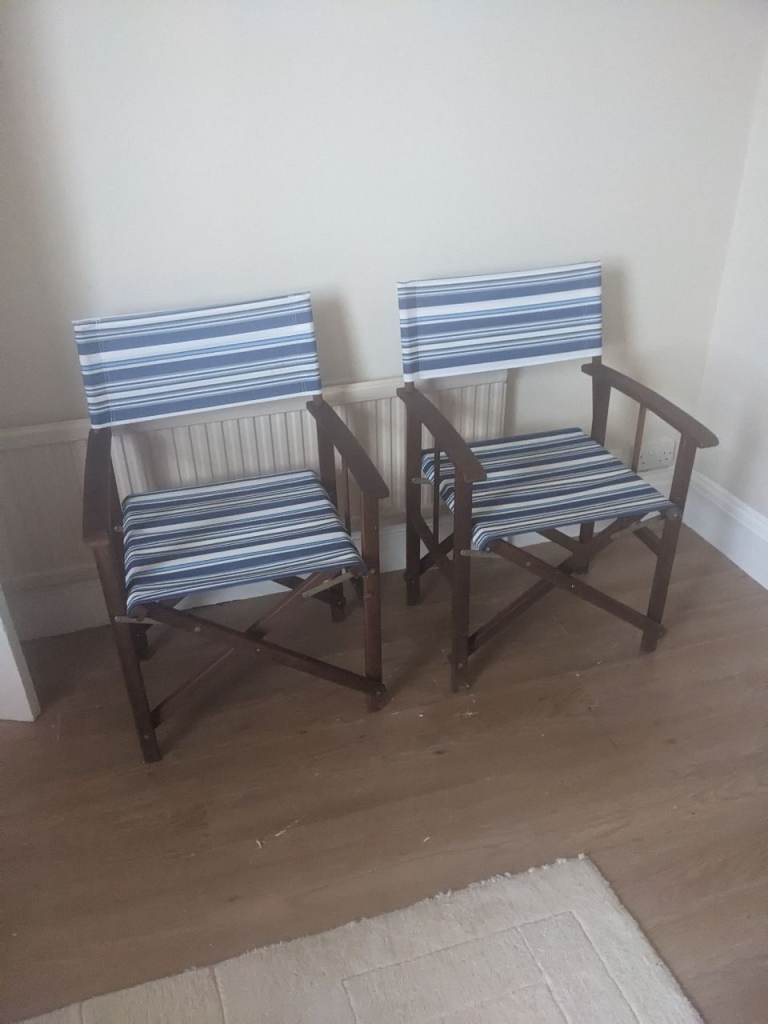 Two Folding Director's Chairs