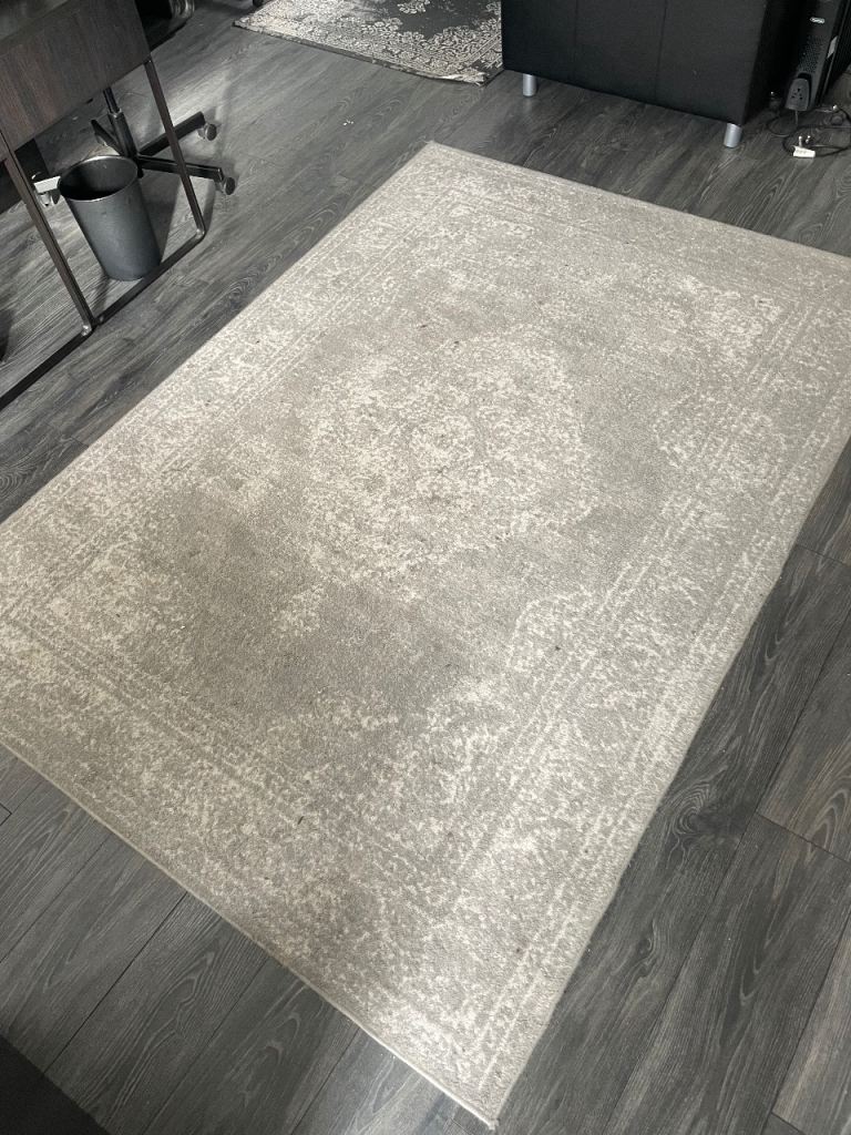 Grey Persian Style Rug Large 