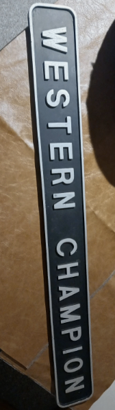 Replica Diesel Locomotive D1015 "Western Champion" Sign - black and silver